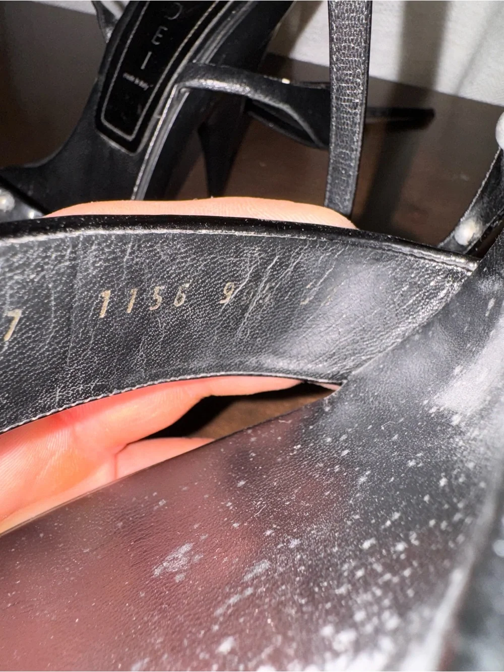 Casadei Black Patent Leather Studded Mule Heels